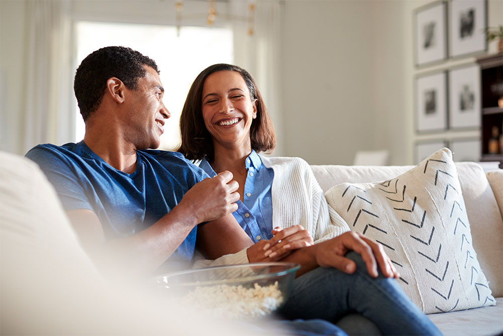 Couple Having a Conversation - Plantation Shutter Pros