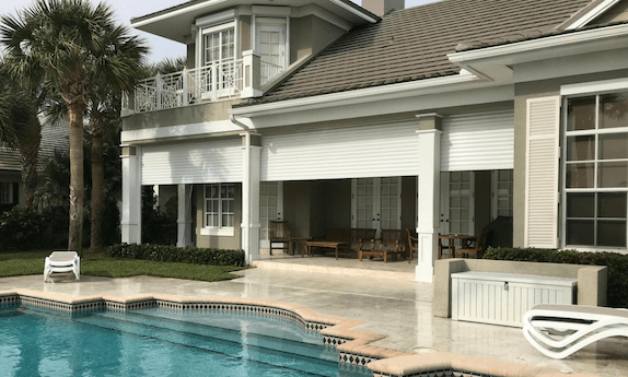 rolling shutters on a house